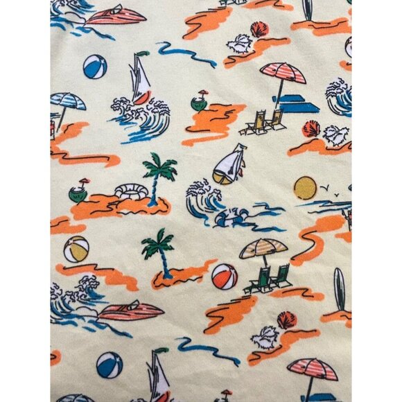 Roller Rabbit Beach Print Yellow Short Sleeve Cotton Top Womens Small - Picture 4 of 5
